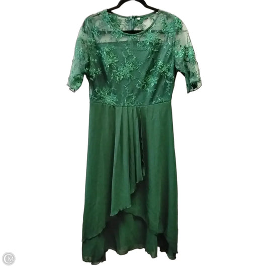 Dress Party Midi By Clothes Mentor In Green, Size: 14
