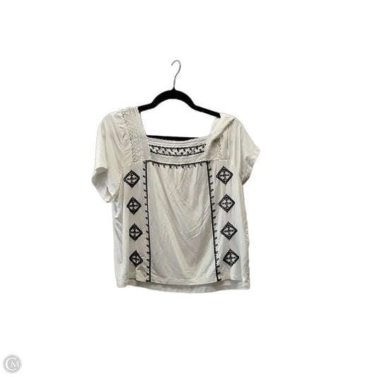 Top Short Sleeve By American Eagle In White, Size: Xl