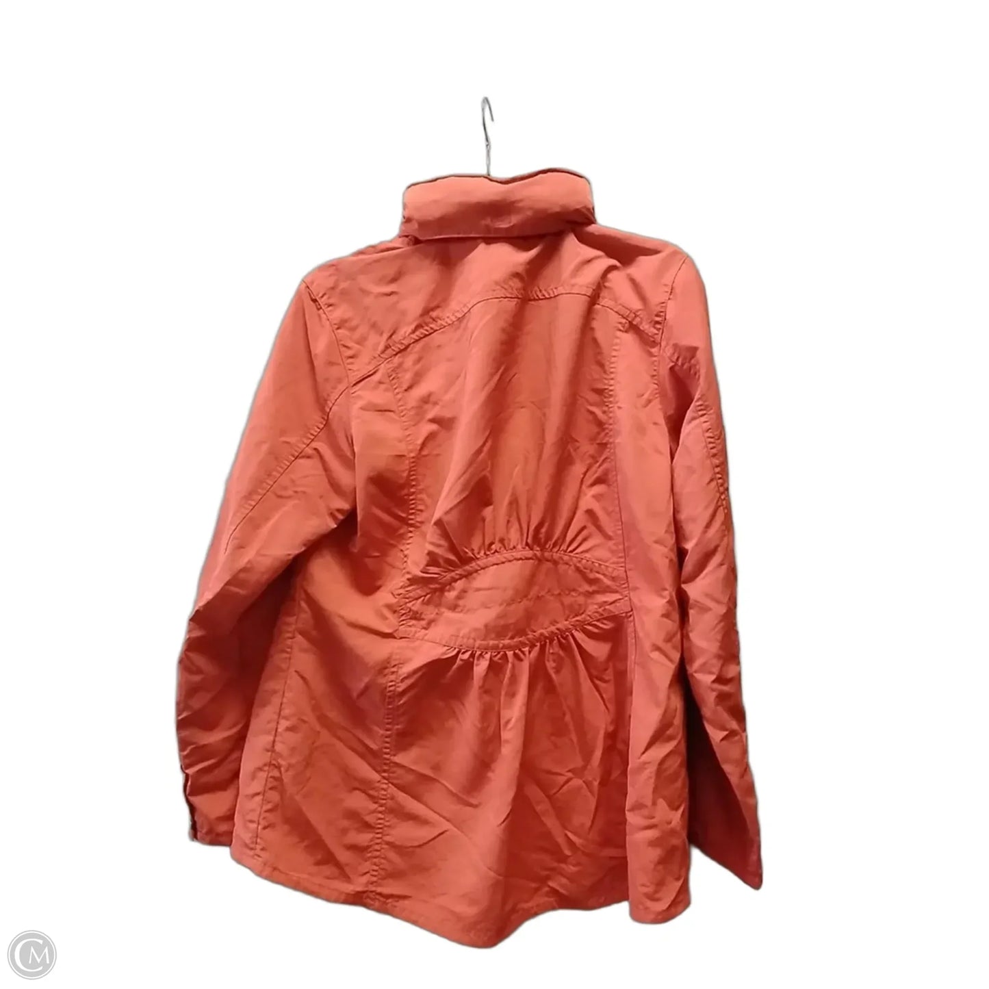 Jacket Windbreaker By Eddie Bauer In Orange, Size: L