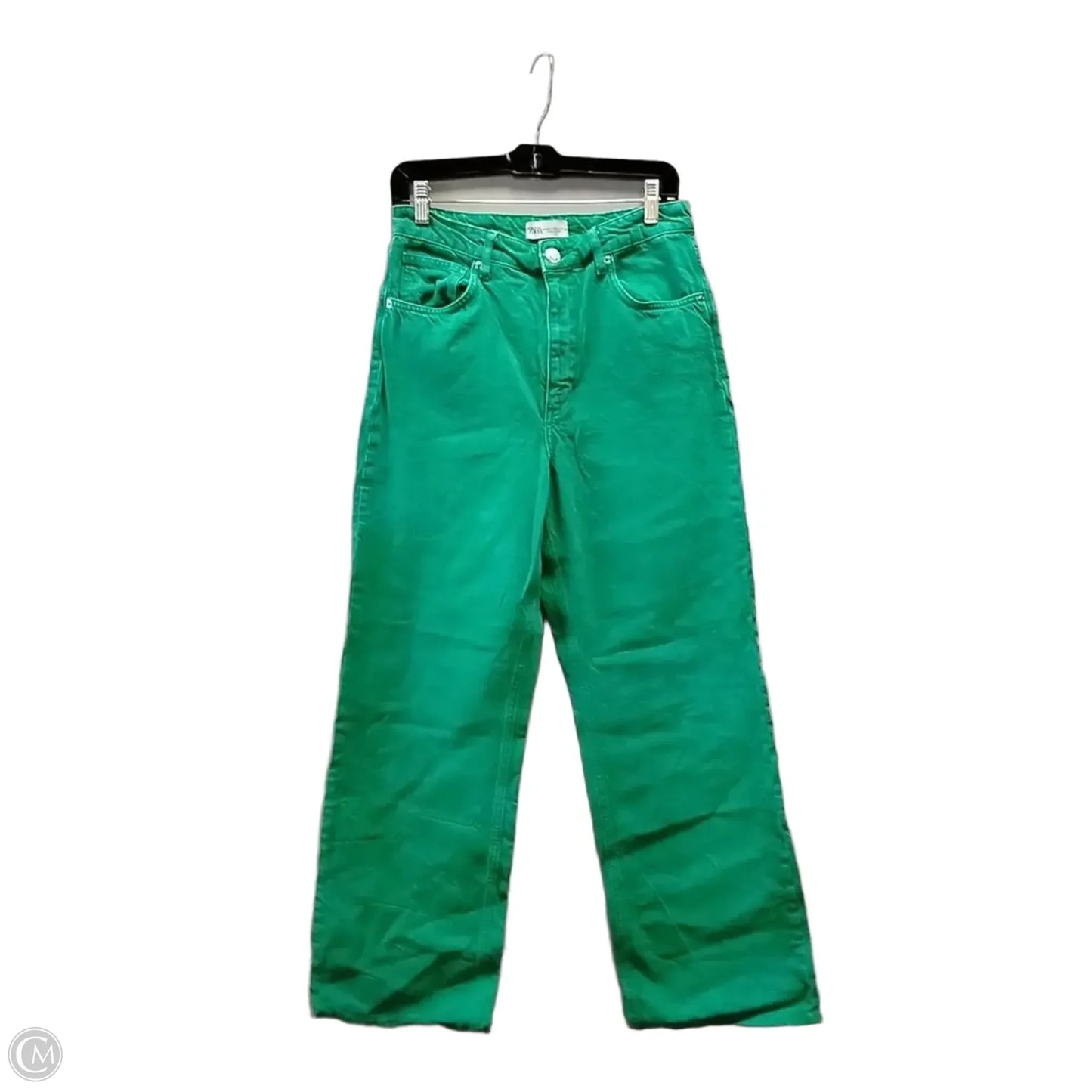 Jeans Wide Leg By Zara In Green, Size: 8