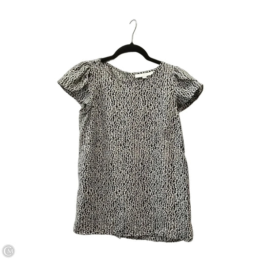 Blouse Short Sleeve By Loft In Black & White, Size: Xs