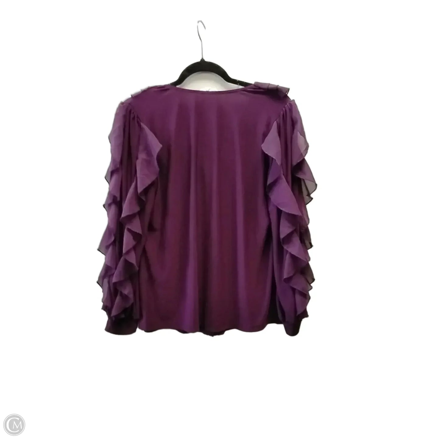 Blouse Long Sleeve By Perseption Concept In Purple, Size: L