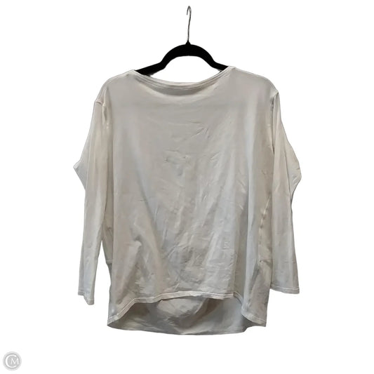 Athletic Top Long Sleeve Collar By Lululemon In White, Size: L