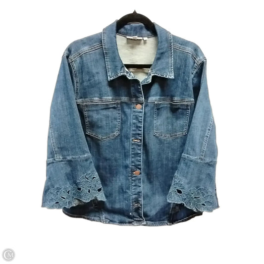 Jacket Denim By Chicos In Blue, Size: Xxl