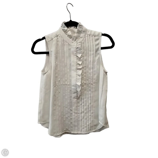 Blouse Sleeveless By Ann Taylor In White, Size: Xsp