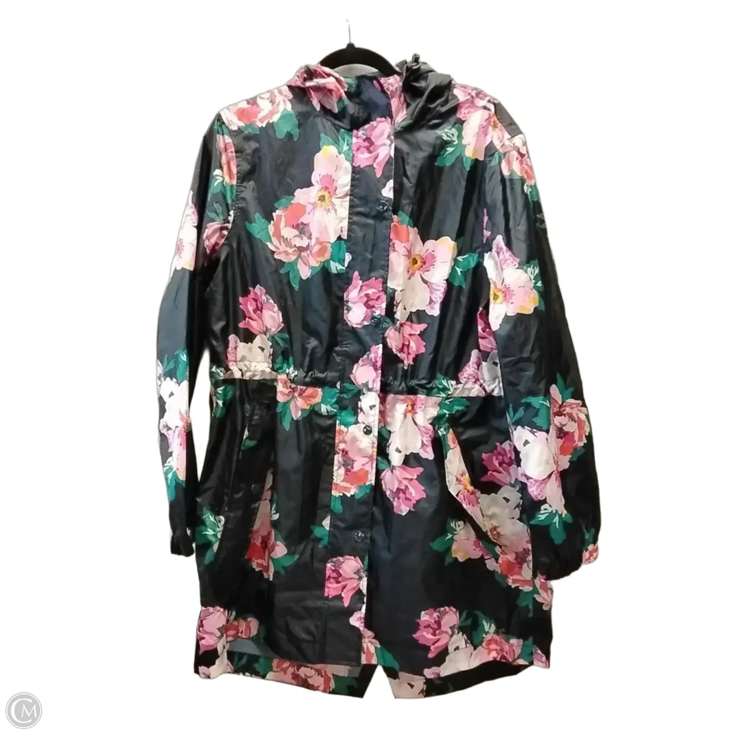 Coat Raincoat By Cme In Floral Print, Size: M