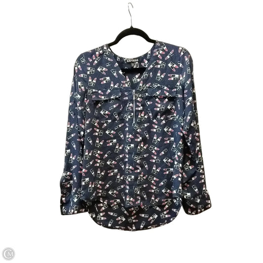 Top Long Sleeve By Liverpool In Blue, Size: M