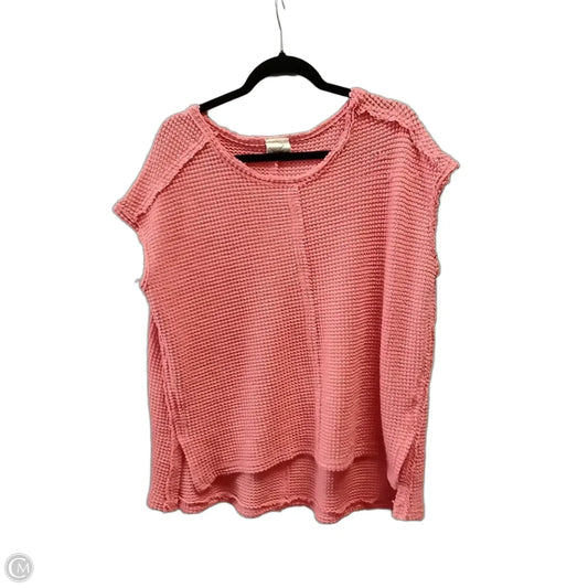 Top Short Sleeve By Artistic Works By Lu In Pink, Size: L