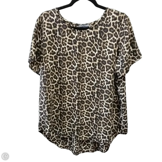 Blouse Short Sleeve By Chelsea And Theodore In Animal Print, Size: Xl