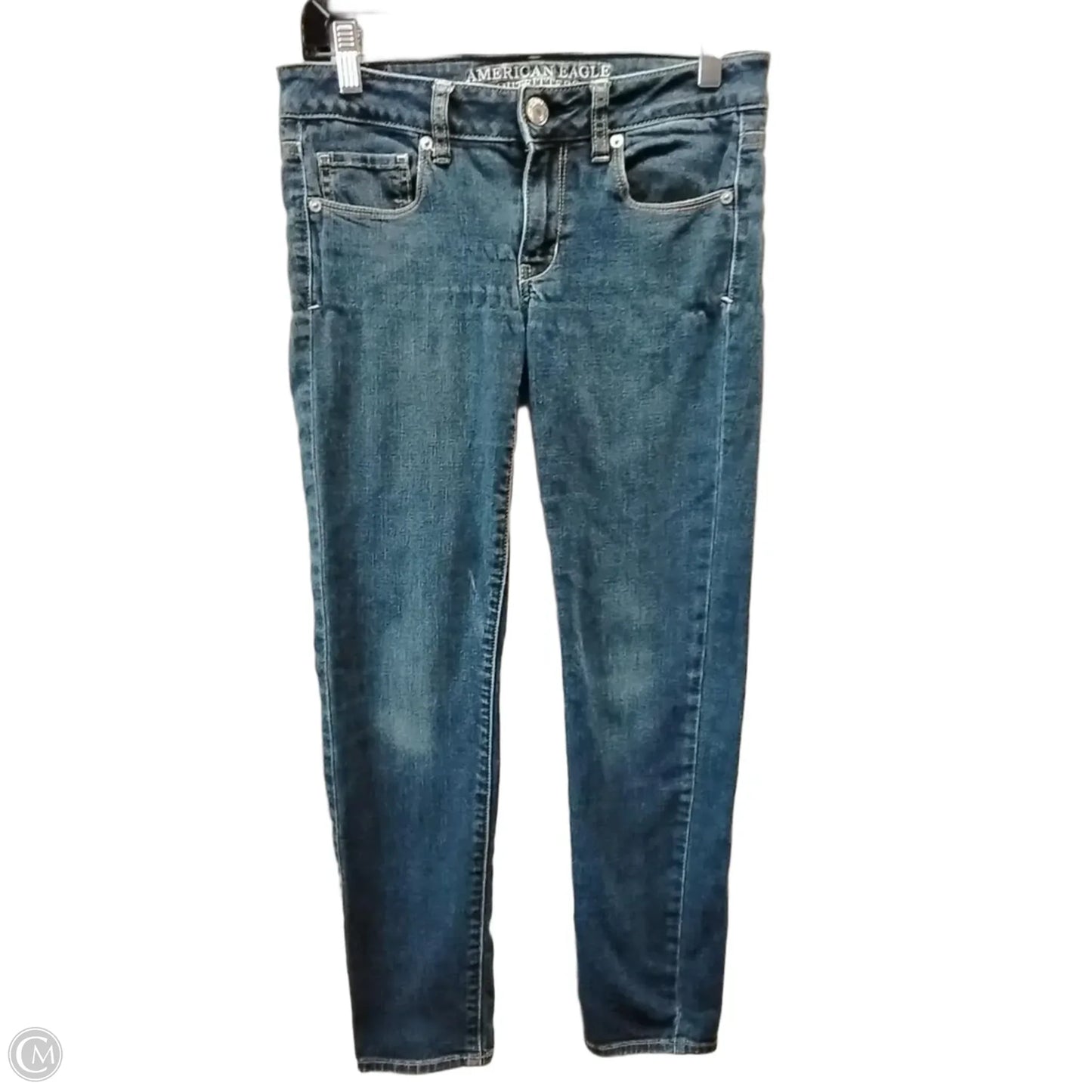 Jeans Skinny By American Eagle In Blue Denim, Size: 2