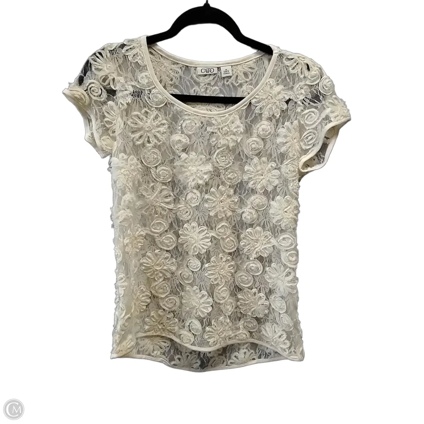 Top Short Sleeve By Cato In Yellow, Size: M