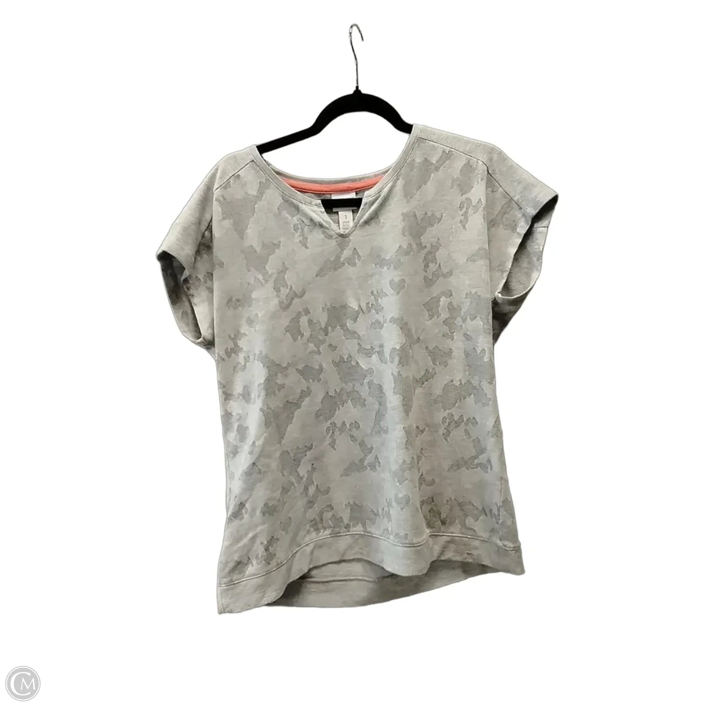 Top Short Sleeve By Chicos In Camouflage Print, Size: S