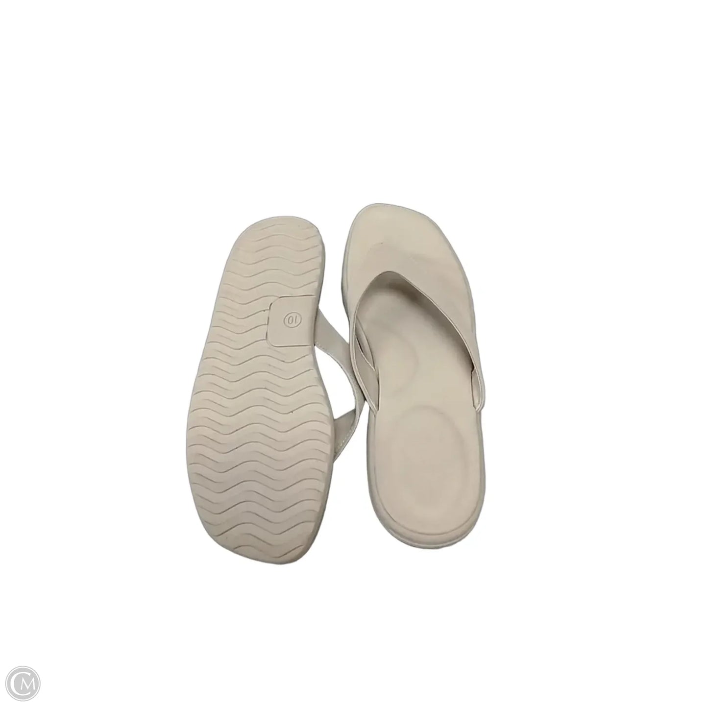 Sandals Flip Flops By Cme In Beige, Size: 10