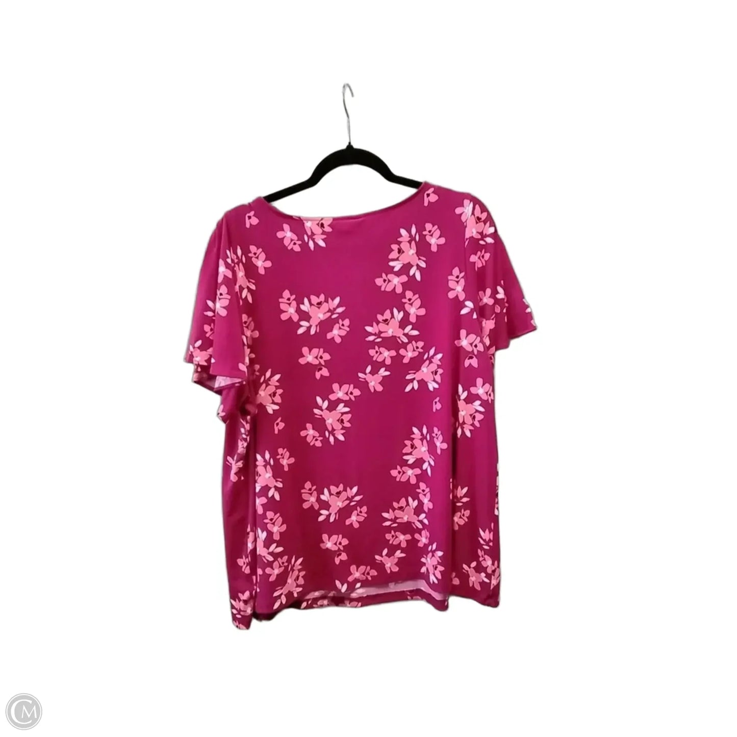 Blouse Short Sleeve By Liz Claiborne In Floral Print, Size: L