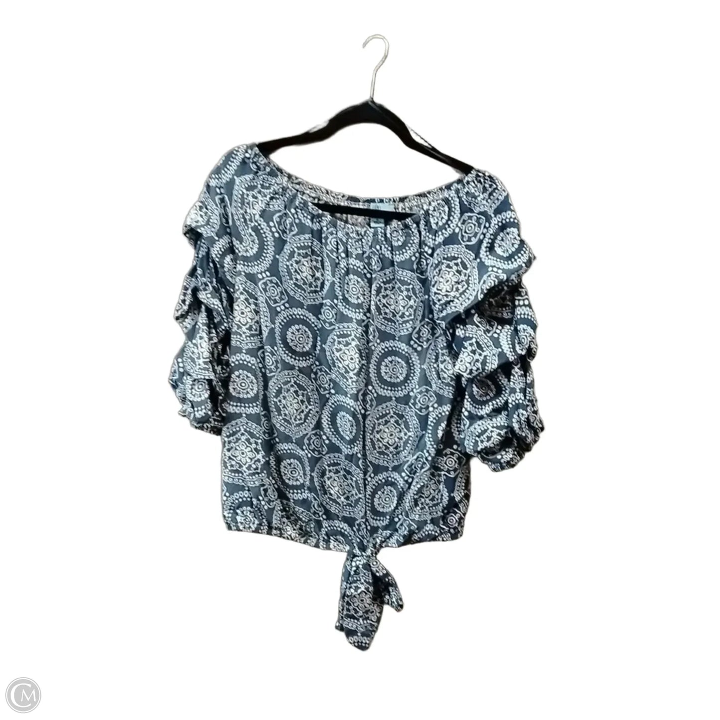 Top Long Sleeve By Cece In Blue, Size: M