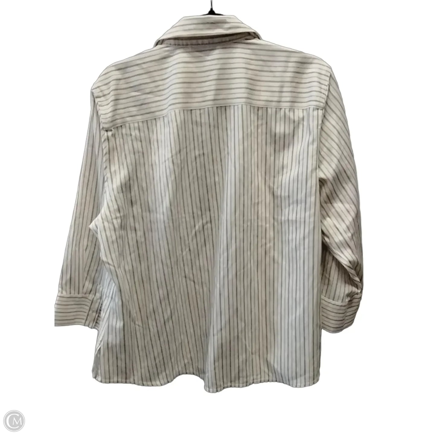 Top Long Sleeve By Foxcroft In Striped Pattern, Size: 16