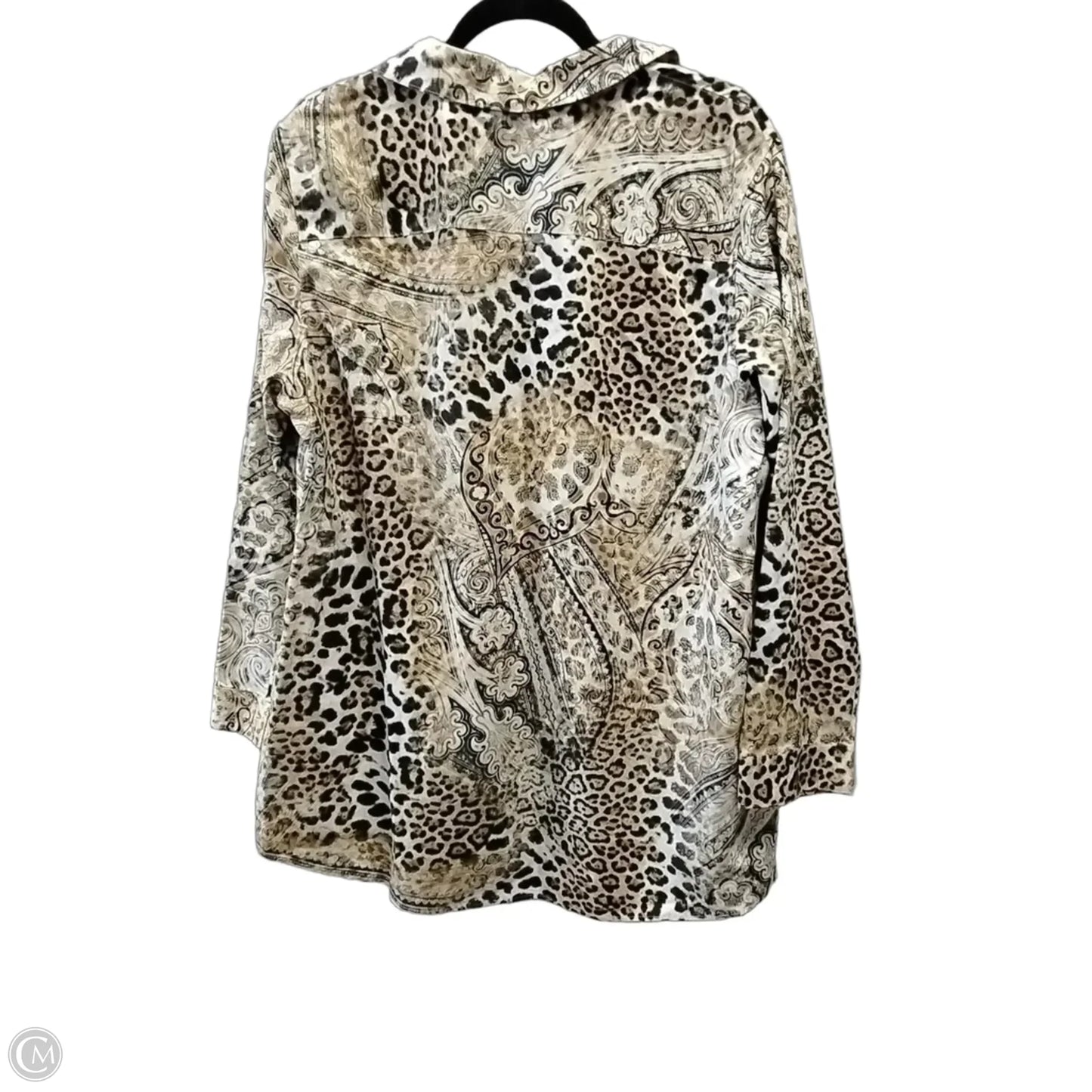 Top Long Sleeve By Chicos In Brown, Size: Xl