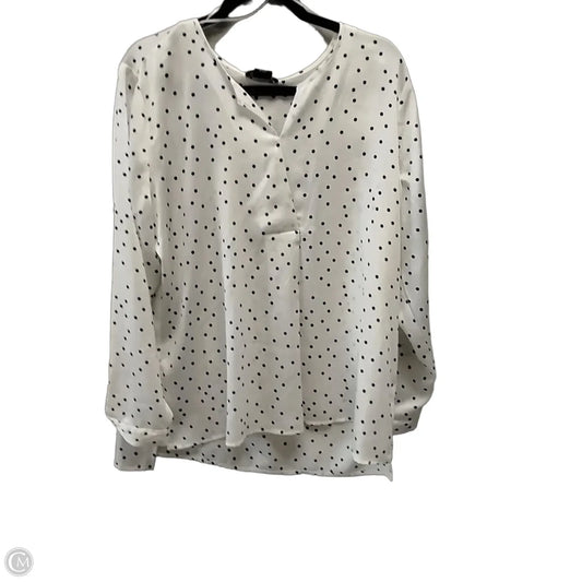 Blouse Long Sleeve By Investments In Polkadot Pattern, Size: Xl