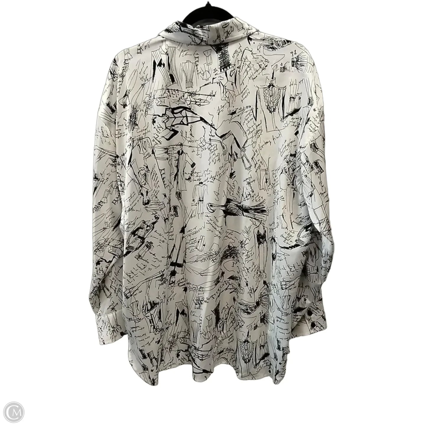 Top Long Sleeve Designer By Karl Lagerfeld In White, Size: Xl