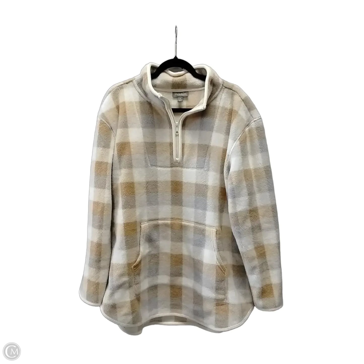 Sweatshirt Collar By Style And Company In Plaid Pattern, Size: Xl