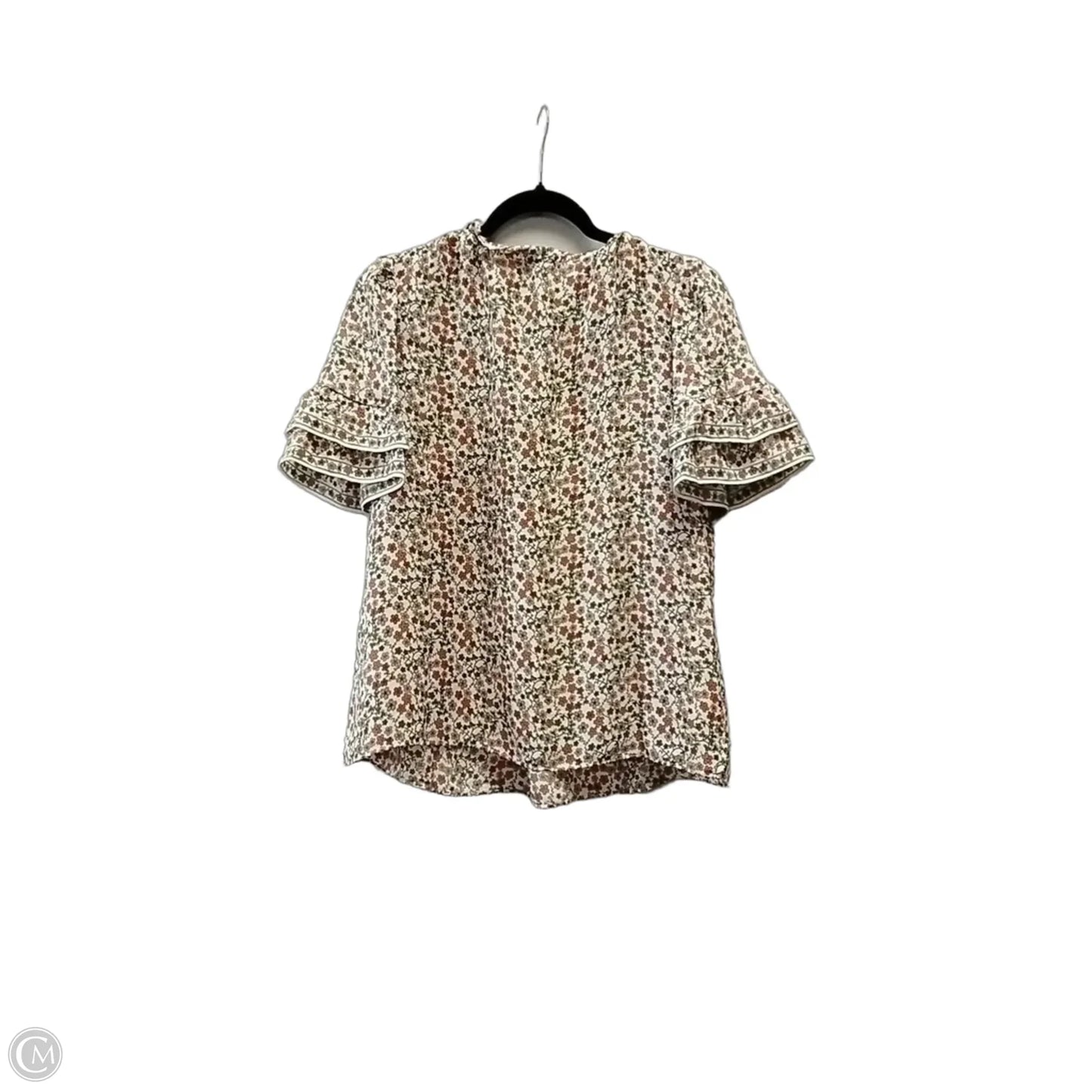 Blouse Short Sleeve By Max Studio In Floral Print, Size: L