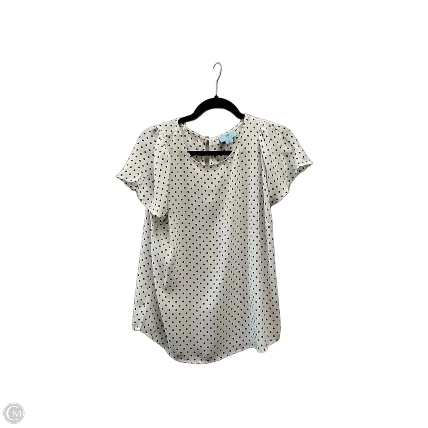 Blouse Short Sleeve By Cece In Polkadot Pattern, Size: M