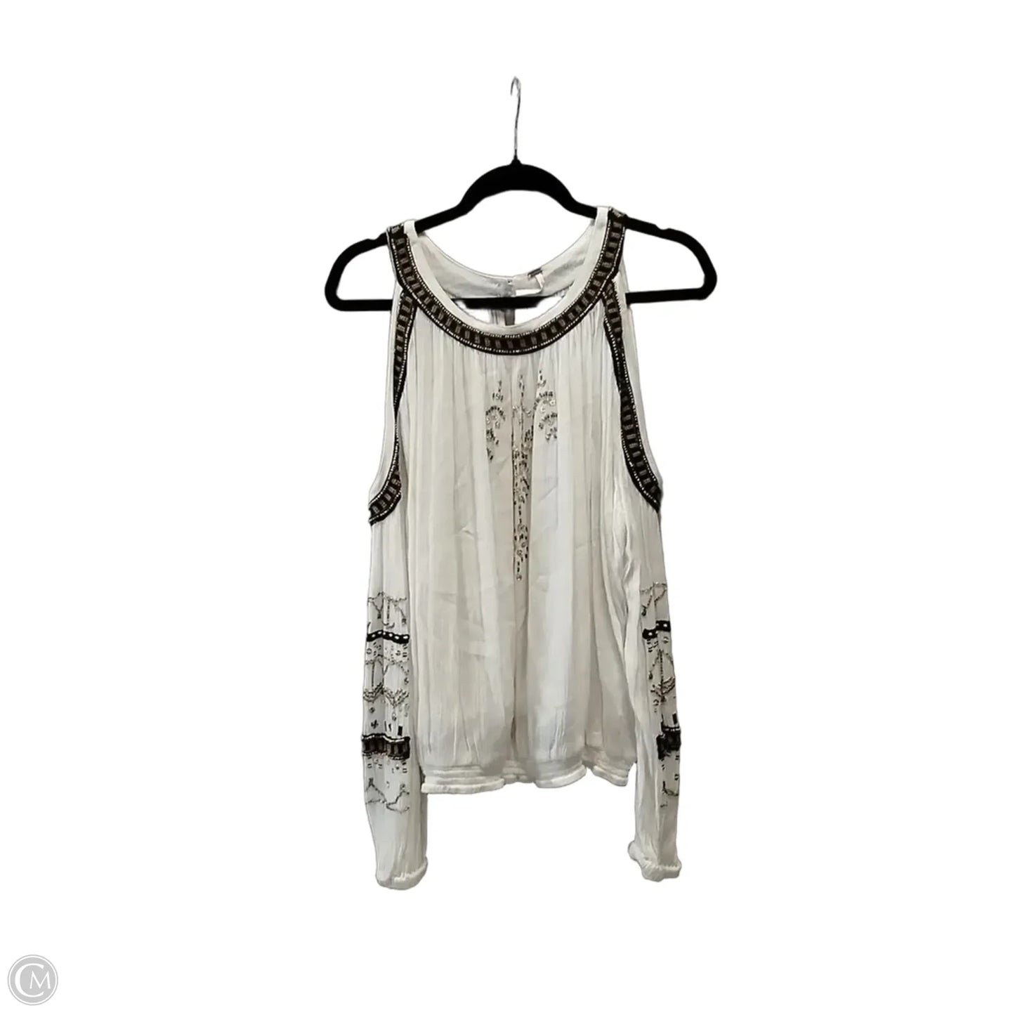 Blouse Long Sleeve By Free People In White, Size: L
