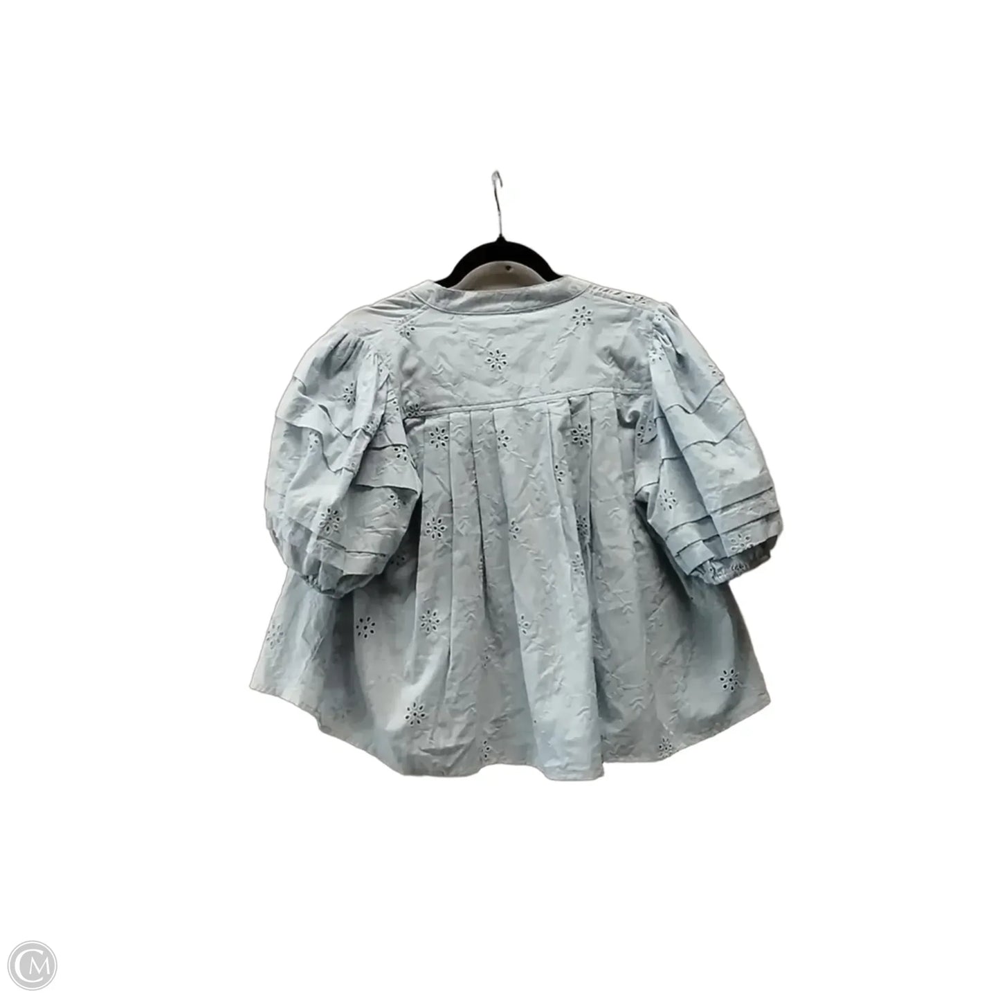 Blouse Short Sleeve By Olivaceous In Blue, Size: M