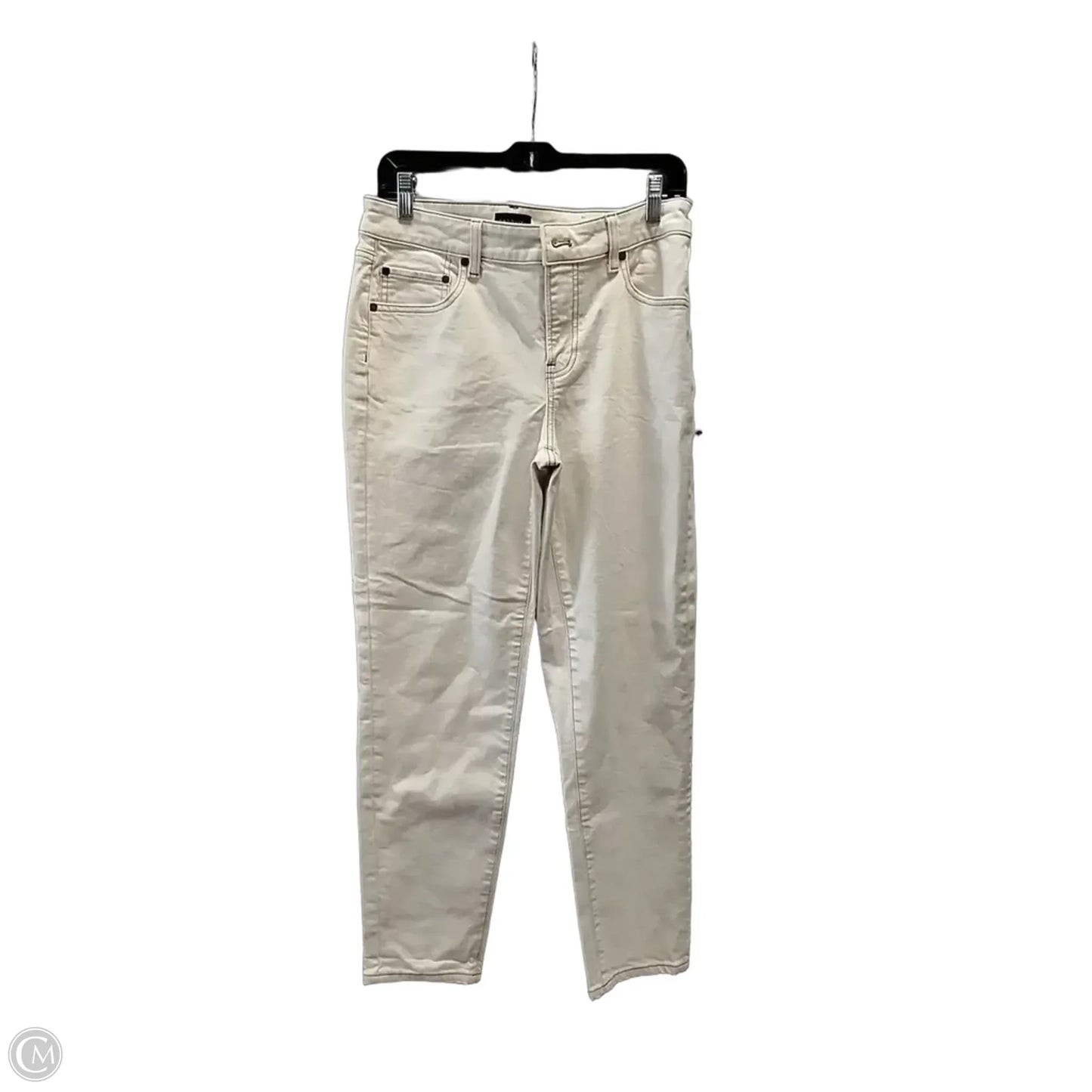 Jeans Straight By Talbots In Cream, Size: 4
