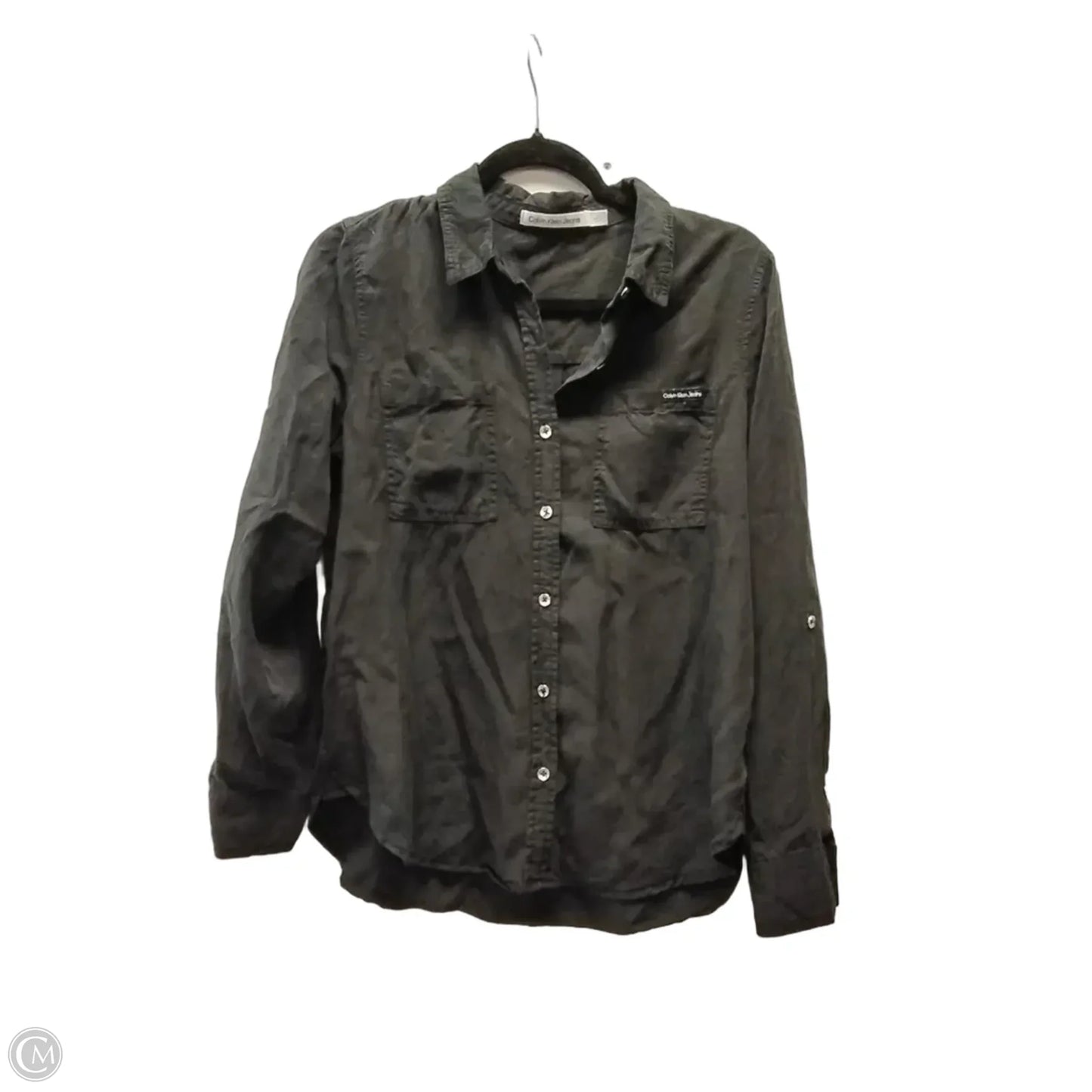 Top Long Sleeve By Calvin Klein In Black, Size: M