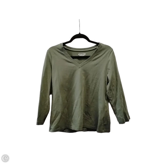 Top Long Sleeve By Chicos In Green, Size: M
