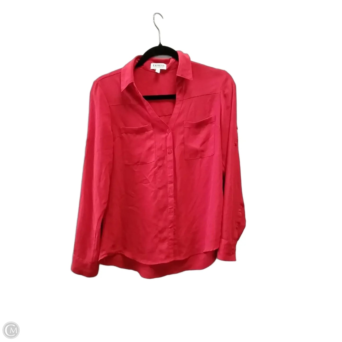 Blouse Long Sleeve By Express In Red, Size: S