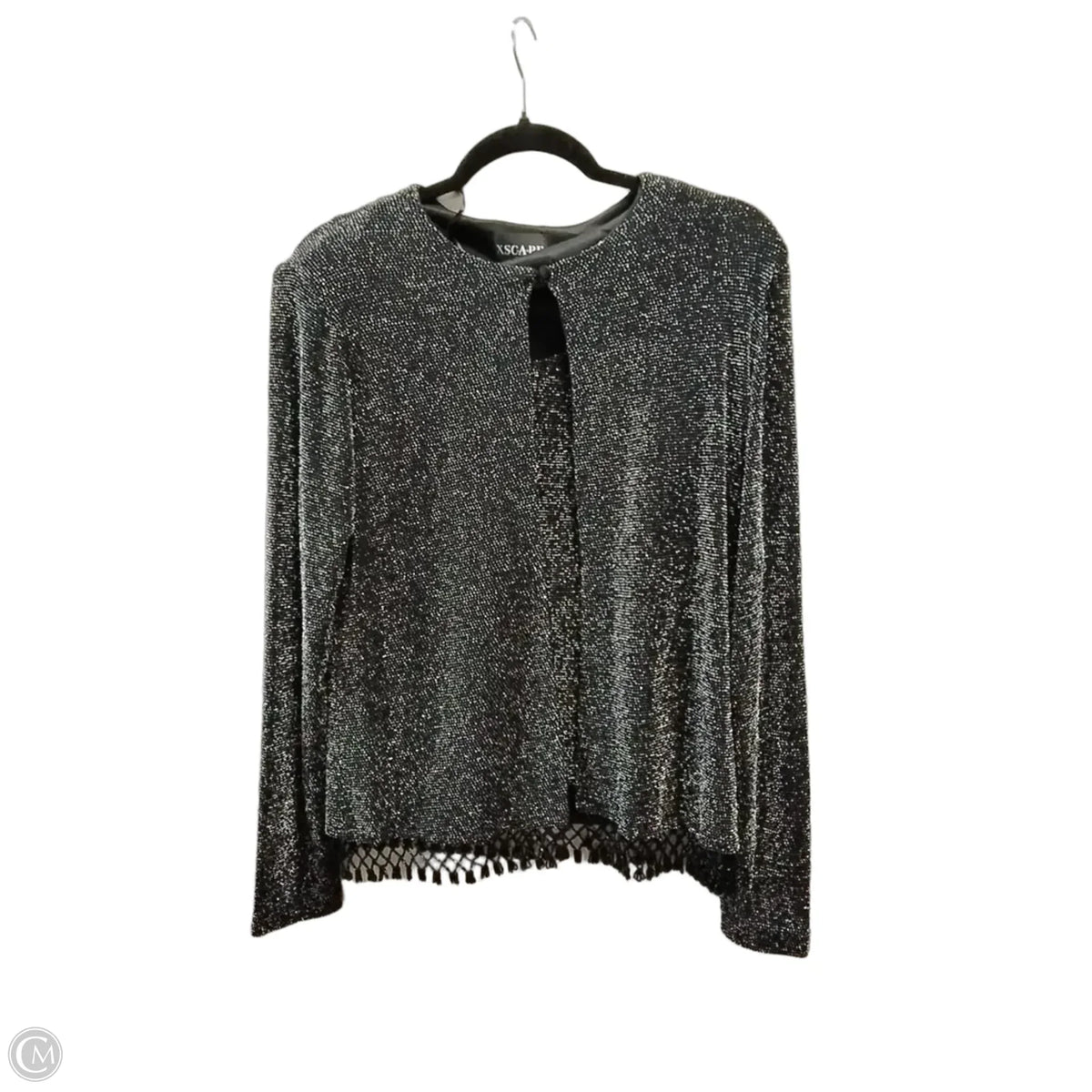 Jacket Designer By Xscape In Black & Silver, Size: M