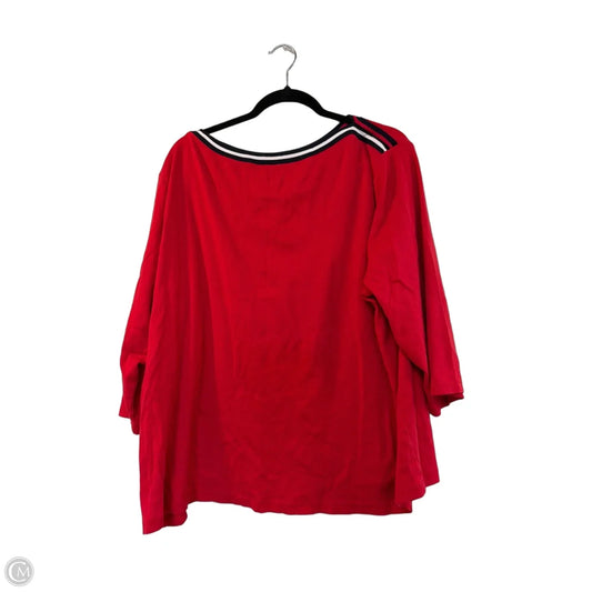Top Long Sleeve By Tommy Hilfiger In Red, Size: 3x