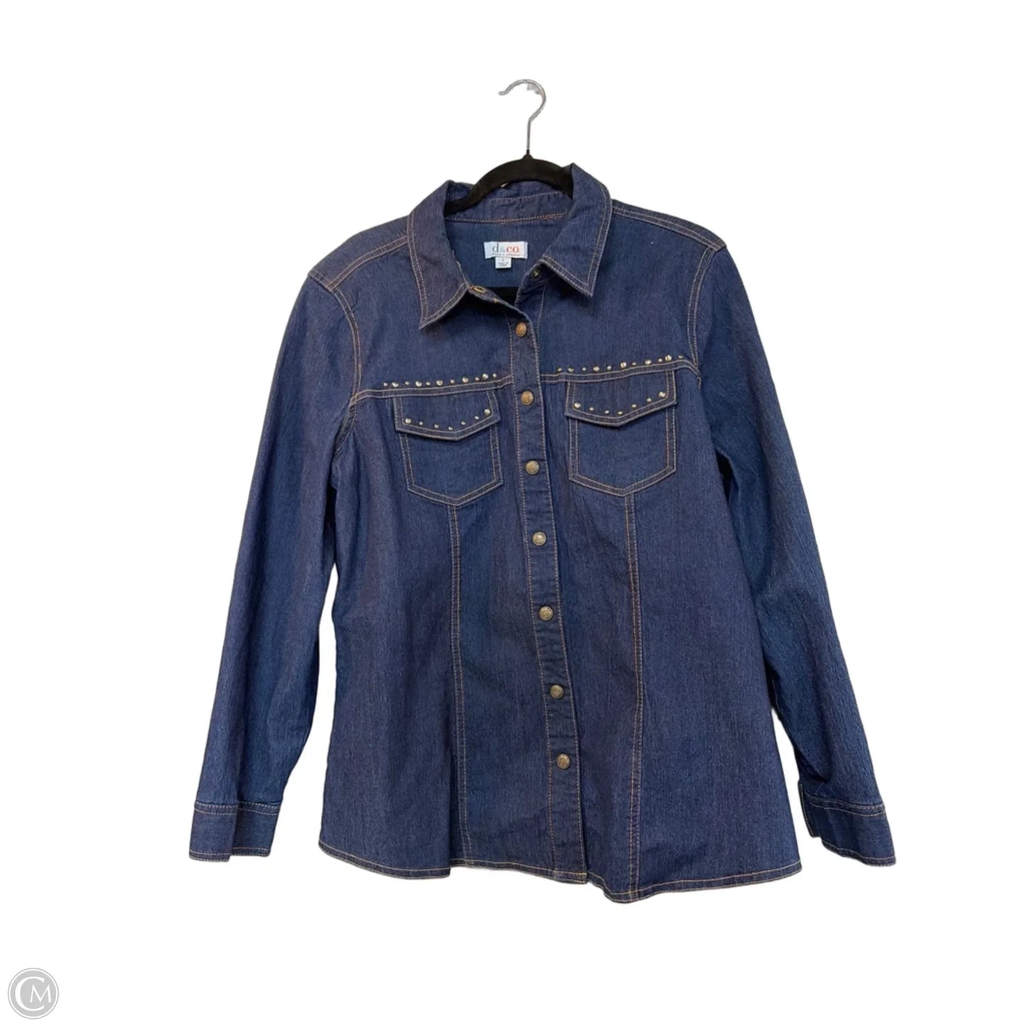 Jacket Denim By D&co. In Blue Denim, Size: L
