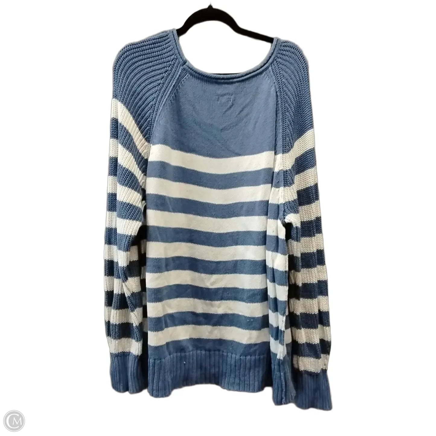Sweater By Aerie In Blue & White, Size: L