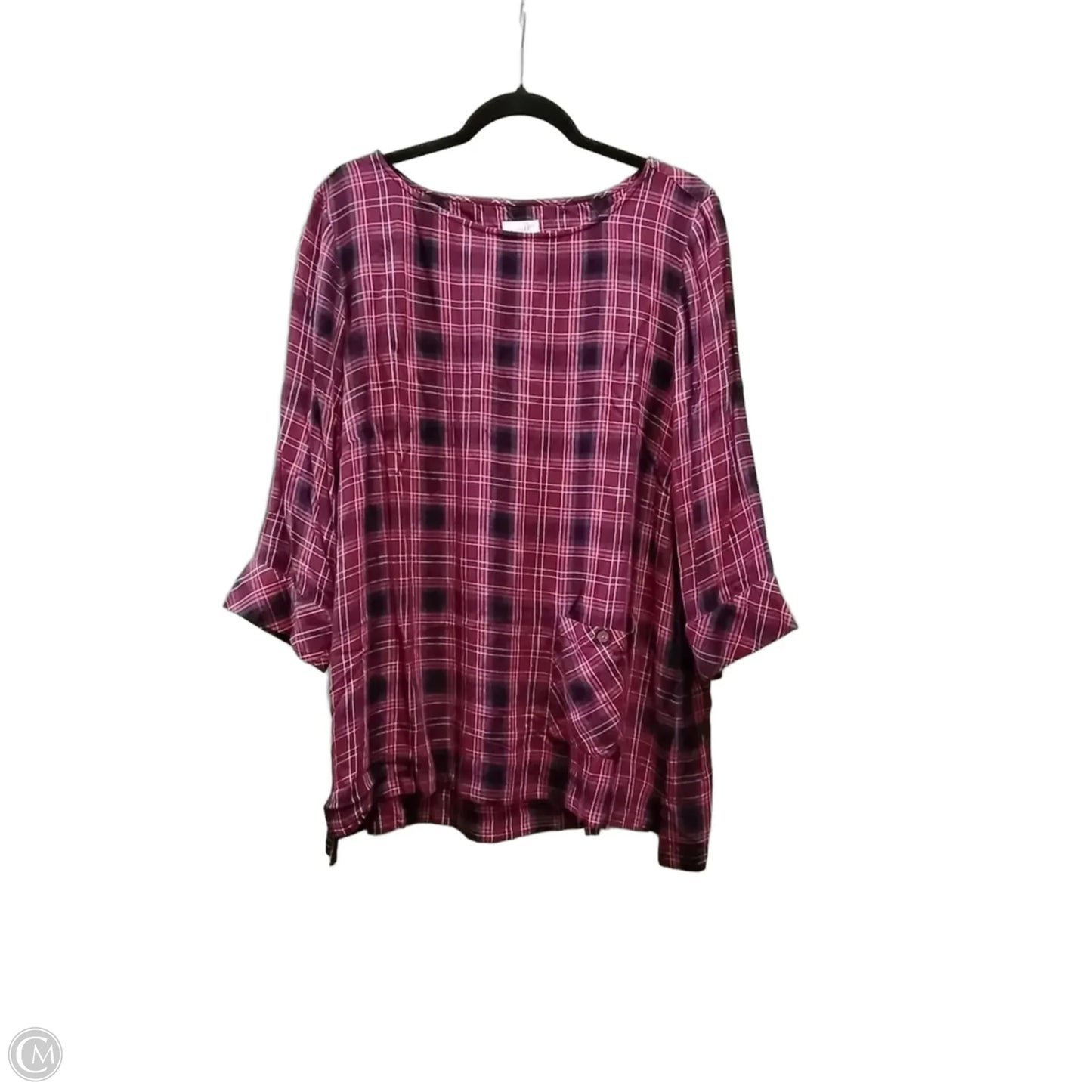 Top Long Sleeve By J. Jill In Plaid Pattern, Size: Xl