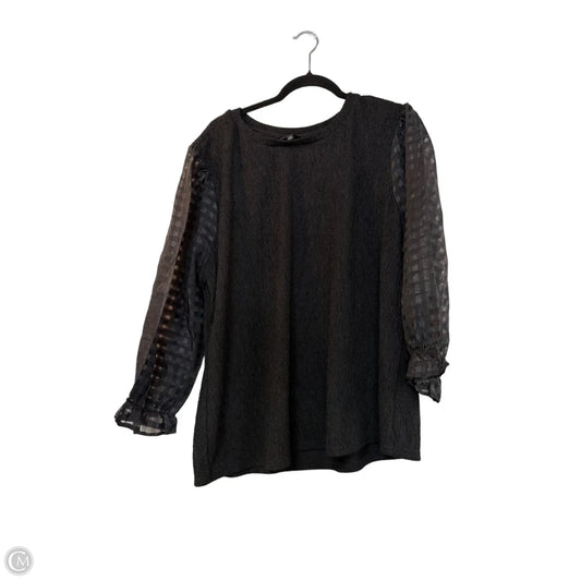 Top Long Sleeve By Alice Blue In Black, Size: 3x