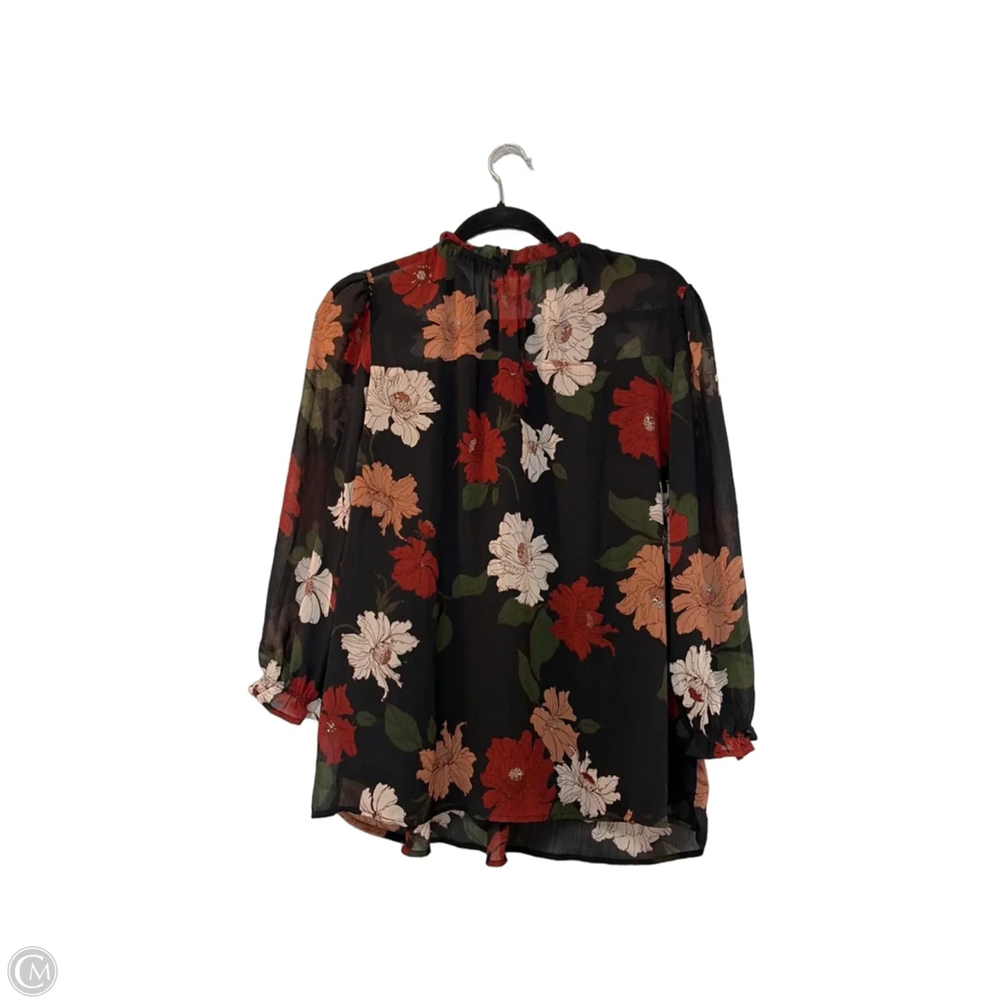 Blouse Long Sleeve By Faith And Joy In Floral Print, Size: 3x