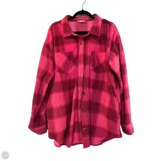 Jacket Shirt By Maurices In Pink, Size: Xxl