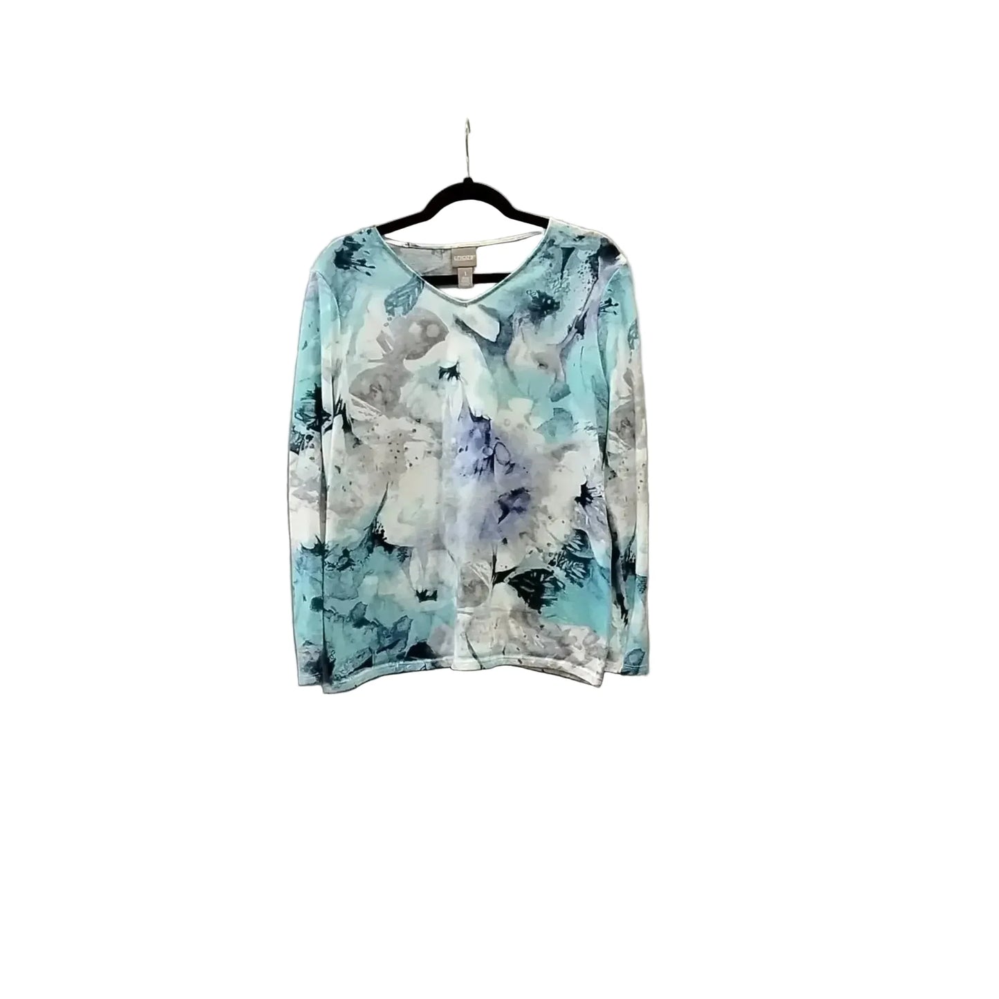 Top 3/4 Sleeve By Chicos In Blue, Size: M