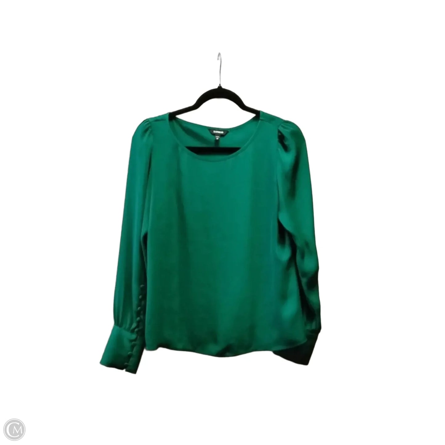 Blouse Long Sleeve By Express In Green, Size: Xs