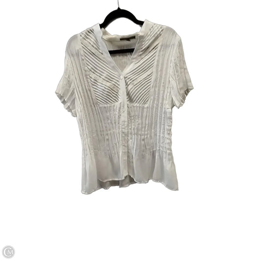 Blouse Short Sleeve By Ny Collection In White, Size: Xl