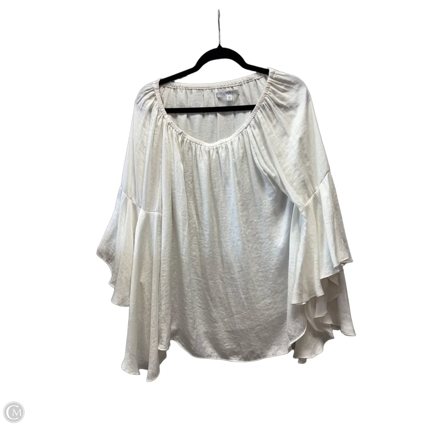 Blouse Long Sleeve By Fever In White, Size: L