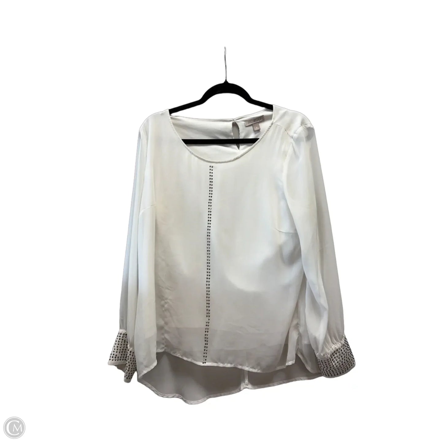 Blouse Long Sleeve By Roz And Ali In White, Size: Xl