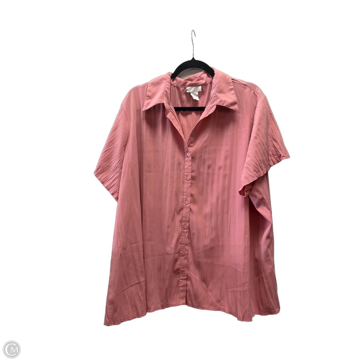 Blouse Long Sleeve By Worthington In Pink, Size: 3x