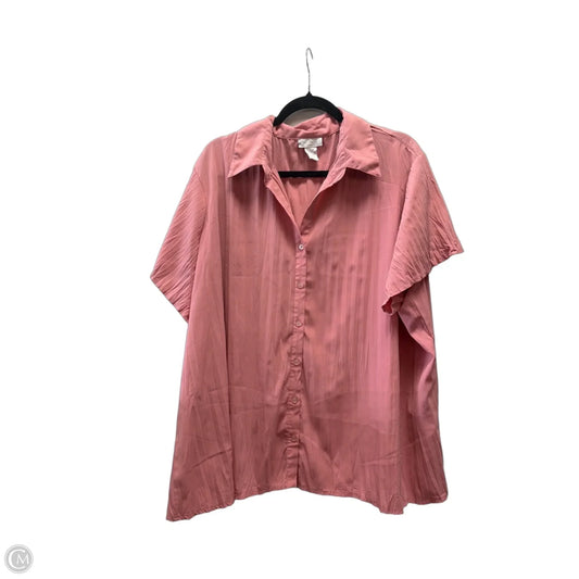 Blouse Long Sleeve By Worthington In Pink, Size: 3x