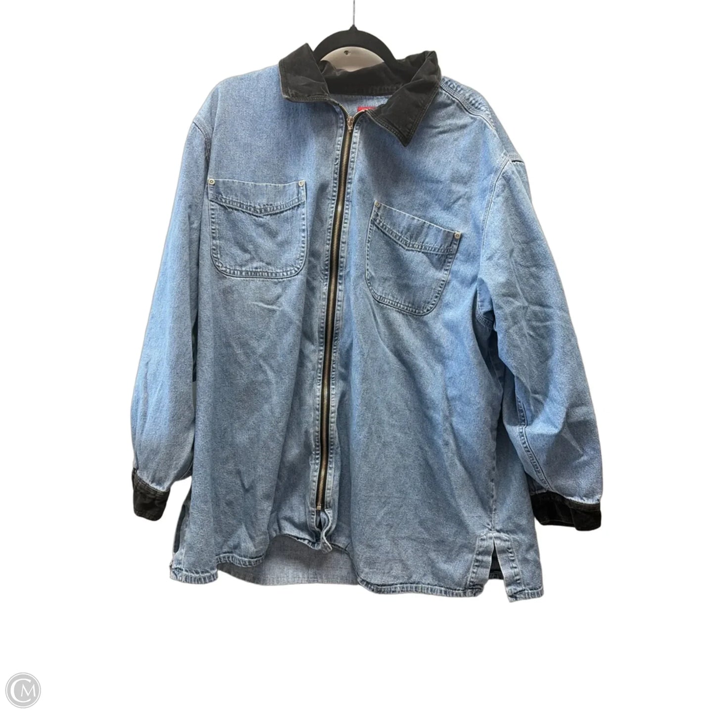 Jacket Denim By Venezia In Blue Denim, Size: 3x