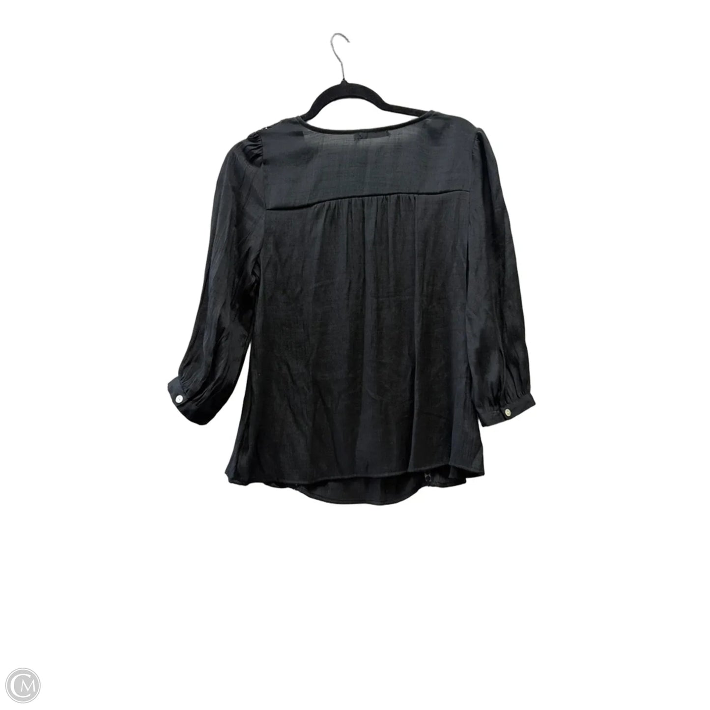 Blouse Long Sleeve By Figuero & Flower In Black, Size: Mp