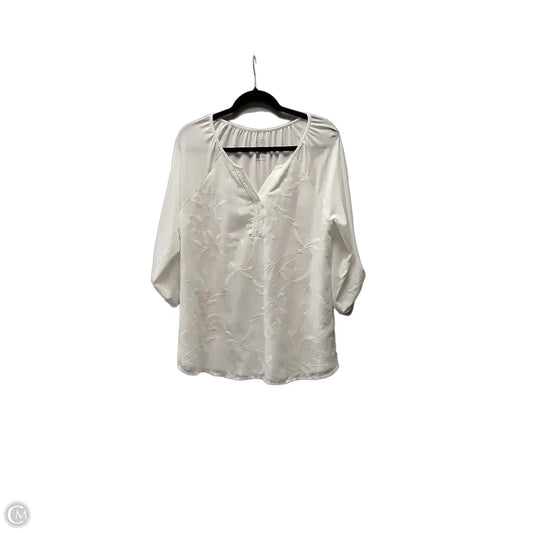 Blouse Long Sleeve By St Johns Bay In White, Size: L